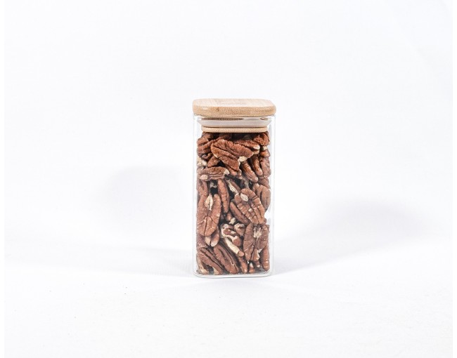 Narrow square storage jars 12 cm high set of 10