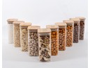 Narrow square storage jars 14 cm high set of 10