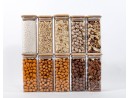 Narrow square storage jars 14 cm high set of 10