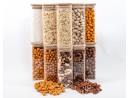 Narrow square storage jars 16 cm high set of 10