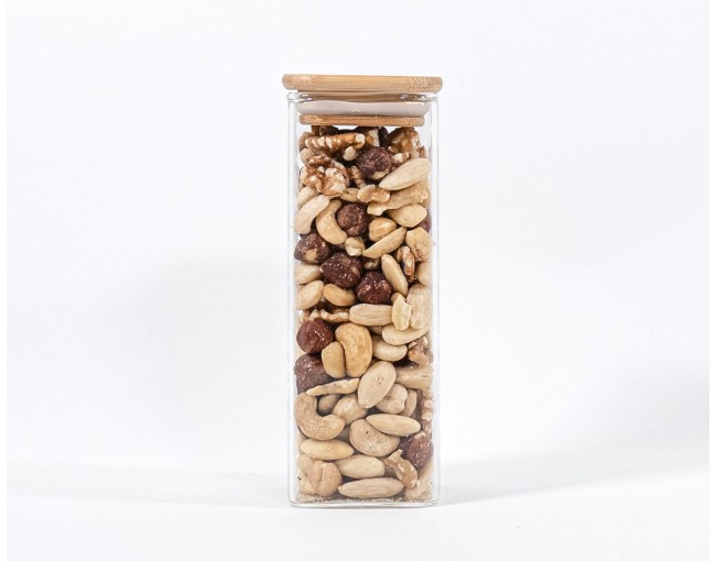 Narrow square storage jars 16 cm high set of 10