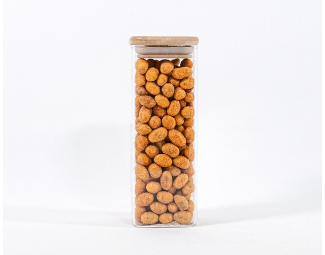 Narrow square storage jars 16 cm high set of 10