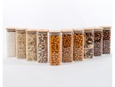 Narrow square storage jars 16 cm high set of 10