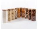 Narrow square storage jars 16 cm high set of 10