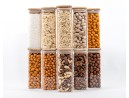 Narrow square storage jars 16 cm high set of 10