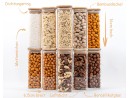 Narrow square storage jars 16 cm high set of 10