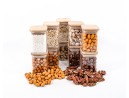 Narrow square storage jars 8 cm high set of 10