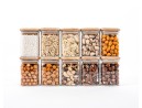 Schmale quadratische Gewürzgläser 8 cm hoch 10er Set