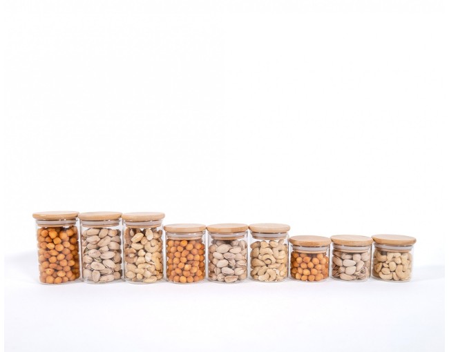 Slim round spice jars set of 9