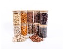 Bocaux de conservation étroits de 10 cm de haut avec couvercles en bambou, lot de 10