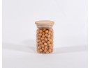 Bocaux de conservation étroits de 10 cm de haut avec couvercles en bambou, lot de 10