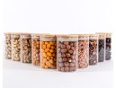 Schmale Vorratsgläser 10 cm hoch Bambusdeckel 10er Set