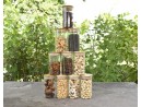 Schmale Gewürzgläser 12 cm hoch Bambusdeckel 10er Set