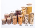 Schmale Gewürzgläser 14 cm hoch Bambusdeckel 10er Set