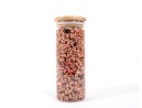 Narrow storage jars 16 cm high with bamboo lids, set of 10