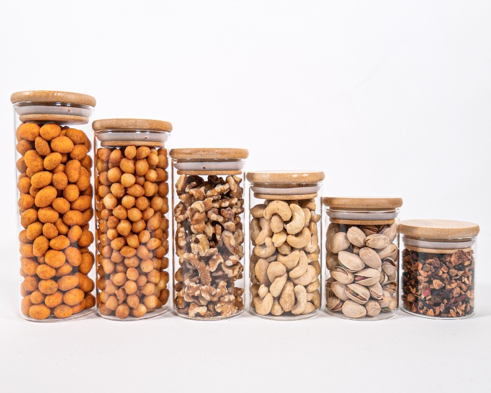 Slim storage jars set of 6 in 6 sizes