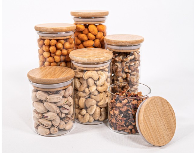Lot de 6 bocaux de rangement minces en 6 tailles
