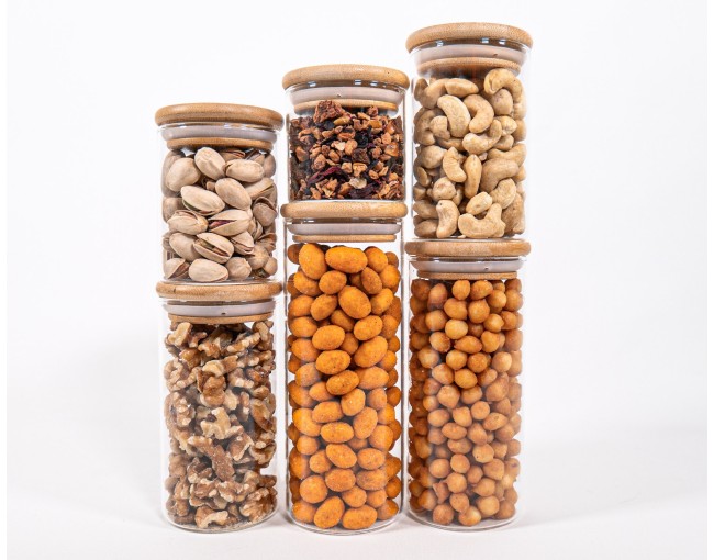 Lot de 6 bocaux de rangement minces en 6 tailles