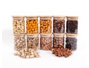Bocaux de conservation étroits de 8 cm de haut avec couvercles en bambou, lot de 10