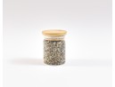 Bocaux de conservation étroits de 8 cm de haut avec couvercles en bambou, lot de 10