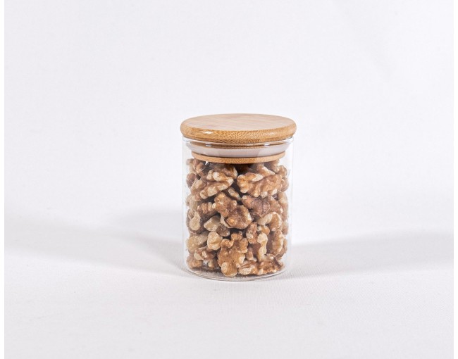 Bocaux de conservation étroits de 8 cm de haut avec couvercles en bambou, lot de 10