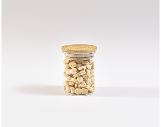 Bocaux de conservation étroits de 8 cm de haut avec couvercles en bambou, lot de 10