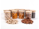 Bocaux de conservation étroits de 8 cm de haut avec couvercles en bambou, lot de 10