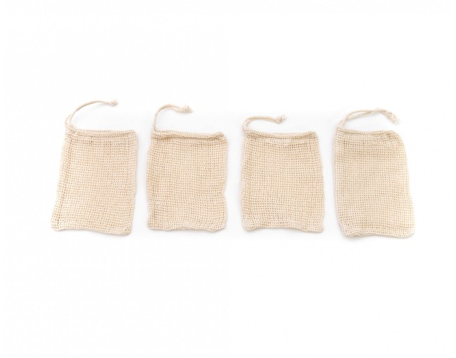 Sacchetti di sapone in cotone per la doccia, set da 4