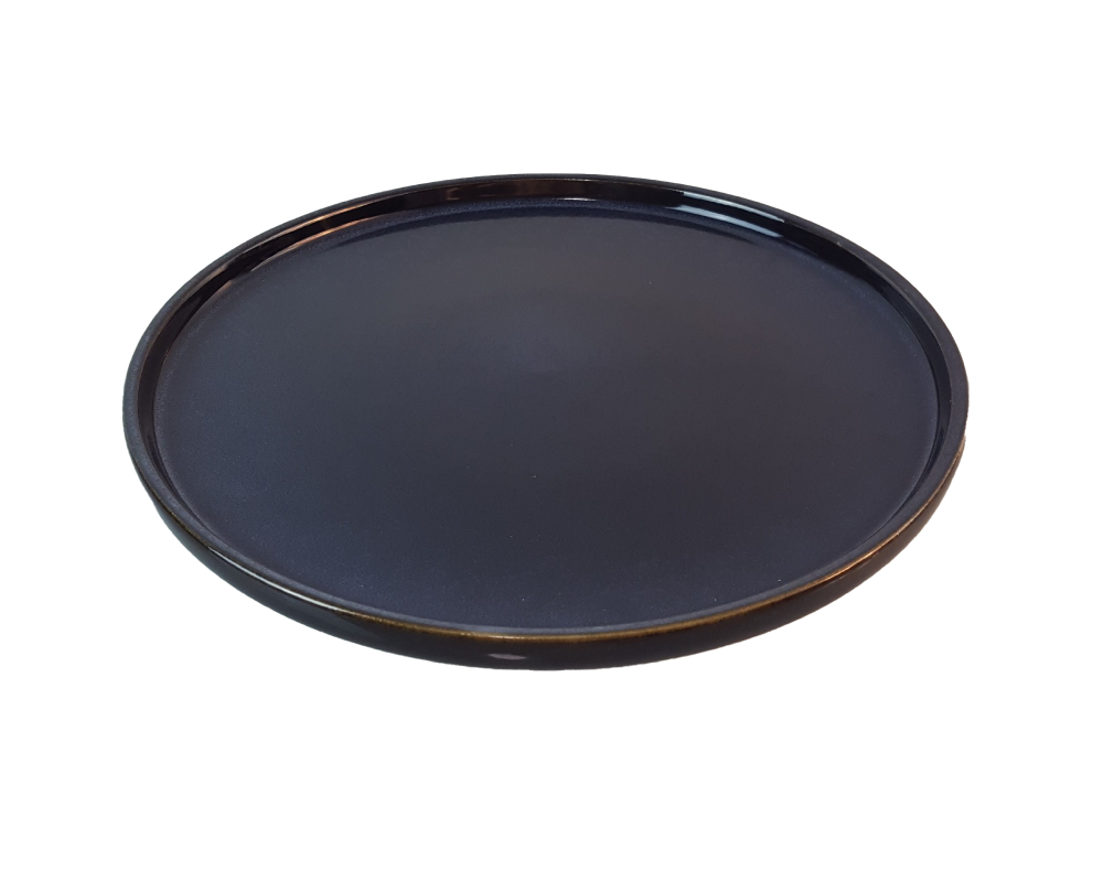 Dark blue ceramic dinner plate