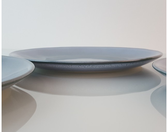 Green-blue ceramic dinner plate