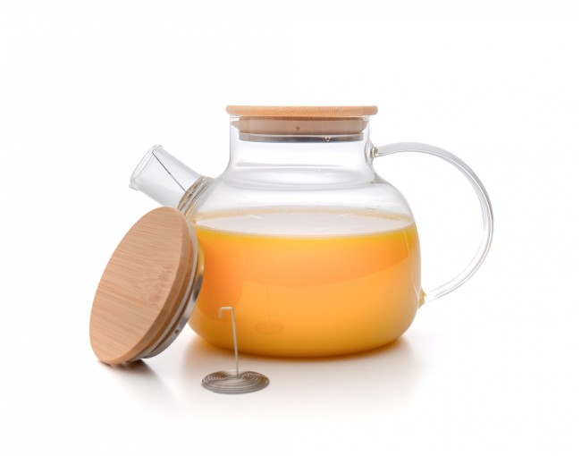 Teekanne mit  Bambus-Deckel 1000 ml