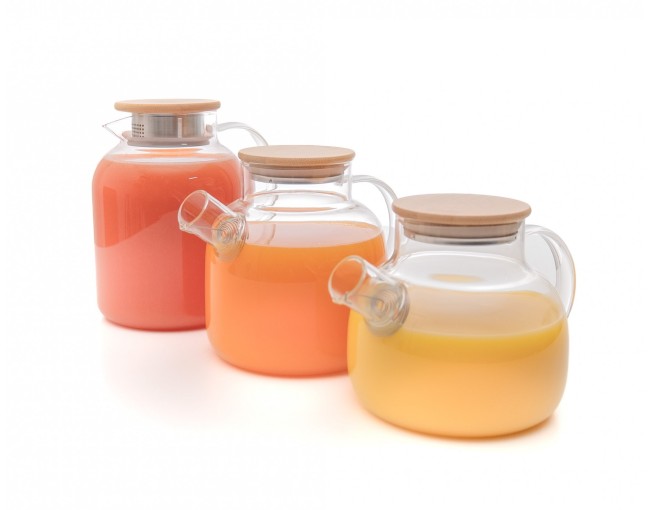 Teekanne mit  Bambus-Deckel 1000 ml