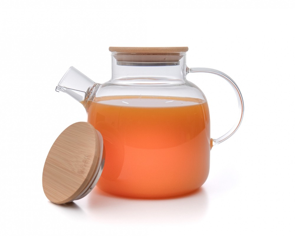 Teekanne mit  Bambus-Deckel 1400 ml