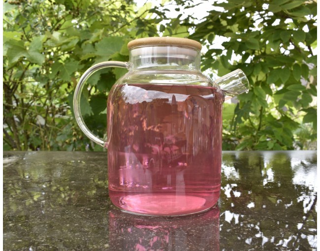 Teekanne mit  Bambus-Deckel 1500 ml