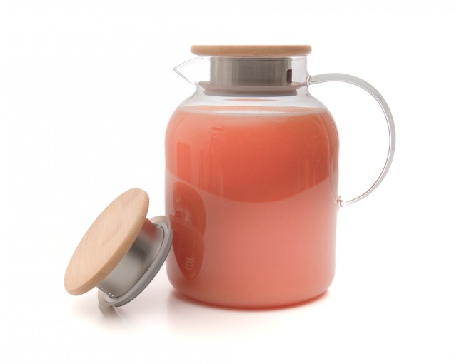 Teekanne mit  Bambus-Deckel 1400 ml
