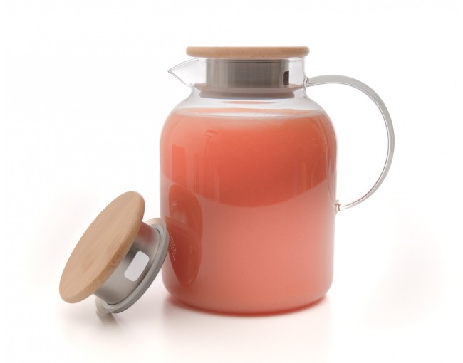 Teekanne mit  Bambus-Deckel 1400 ml