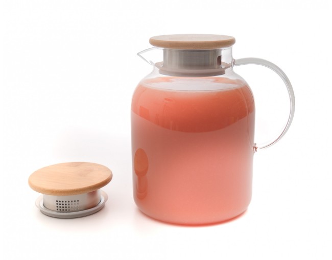 Teekanne mit  Bambus-Deckel 1400 ml