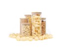Round storage jars with bamboo lids, set of 6