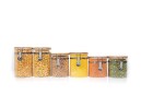 Clipverschluss Vorratsgläser mit Bambusdeckel 6er Set