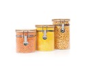 Clip-on storage jars with bamboo lids, set of 3