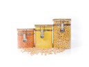 Clip-on storage jars with bamboo lids, set of 3