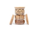 Round storage jars, stackable, set of 3