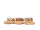 Round storage jars, stackable, set of 3