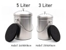 Kompostbehälter 5 Liter Edelstahl mit Filter