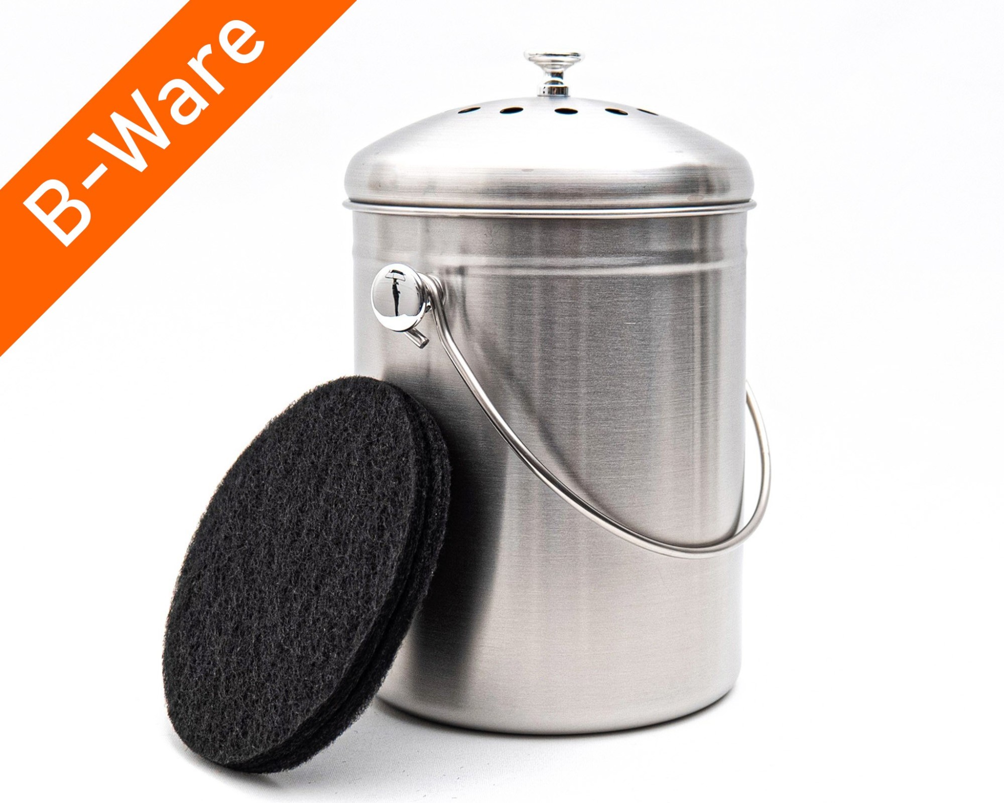 Kompostbehälter 5 Liter Edelstahl mit Filter Kompostbehälter 5 Liter Edelstahl mit Filter