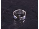 Geometrischer Silberring mit glattpolierten Kügelchen