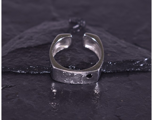 Quadratischer Silberring offen