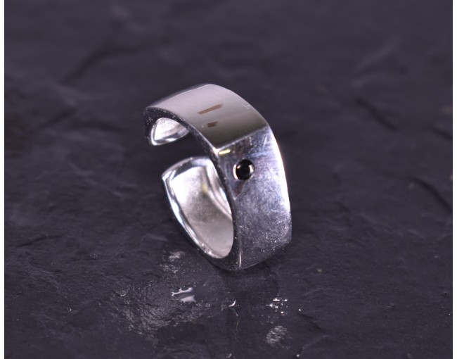 Quadratischer Silberring offen
