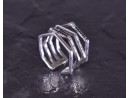 Silberring mit drei geometrisch angeordneten Schichten