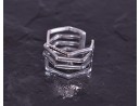 Silberring mit drei geometrisch angeordneten Schichten